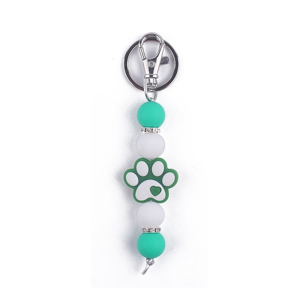 PandaHall Round & Dog Paw Print Silicone Beaded Keychain, with Iron Findings, for Car Backpack Pendant Accessories, Turquoise, 11.5cm..., Green
PandaHall Round & Dog Paw Print Silicone Beaded Keychain, with Iron Findings, for Car Backpack Pendant Accessories, Turquoise, 11.5cm..., Green