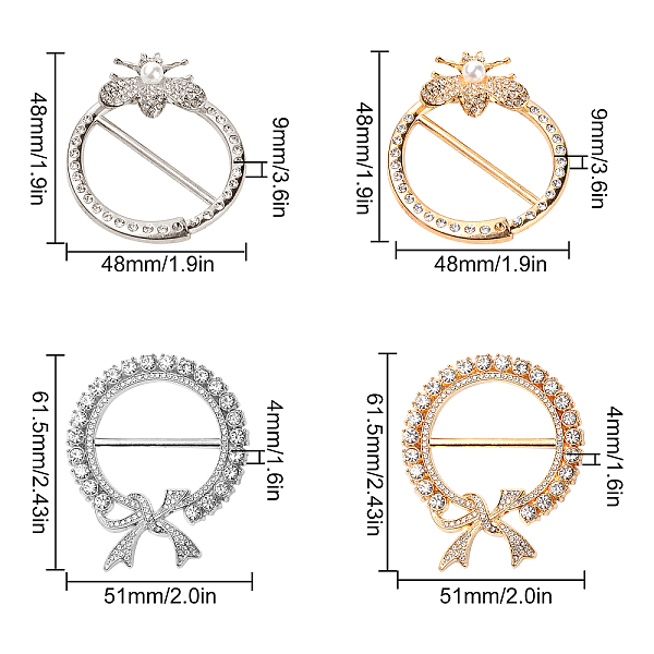 PandaHall Gorgecraft 4Pcs Flat Round with Bowknot/Bee Alloy Buckles, with Crystal Rhinestone, Platinum & Golden, 1pc/style Alloy+Rhinestone...
PandaHall Gorgecraft 4Pcs Flat Round with Bowknot/Bee Alloy Buckles, with Crystal Rhinestone, Platinum & Golden, 1pc/style Alloy+Rhinestone...