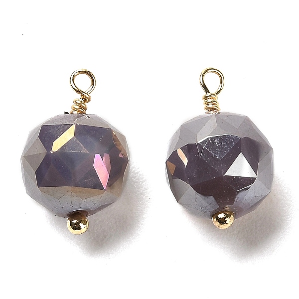 PandaHall Glass Pendants, with Rack Plating Real 18K Gold Plated Brass Loops, Faceted Round Charms, Indigo, 15x9mm, Hole: 1.5mm Brass+Glass..., Purple
PandaHall Glass Pendants, with Rack Plating Real 18K Gold Plated Brass Loops, Faceted Round Charms, Indigo, 15x9mm, Hole: 1.5mm Brass+Glass..., Purple