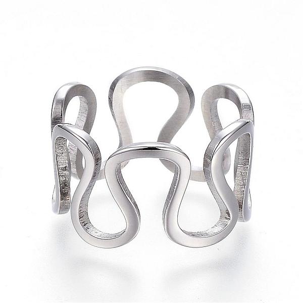 PandaHall 304 Stainless Steel Wide Band Rings, Hollow, Stainless Steel Color, Size 7, 17mm 304 Stainless Steel
PandaHall 304 Stainless Steel Wide Band Rings, Hollow, Stainless Steel Color, Size 7, 17mm 304 Stainless Steel