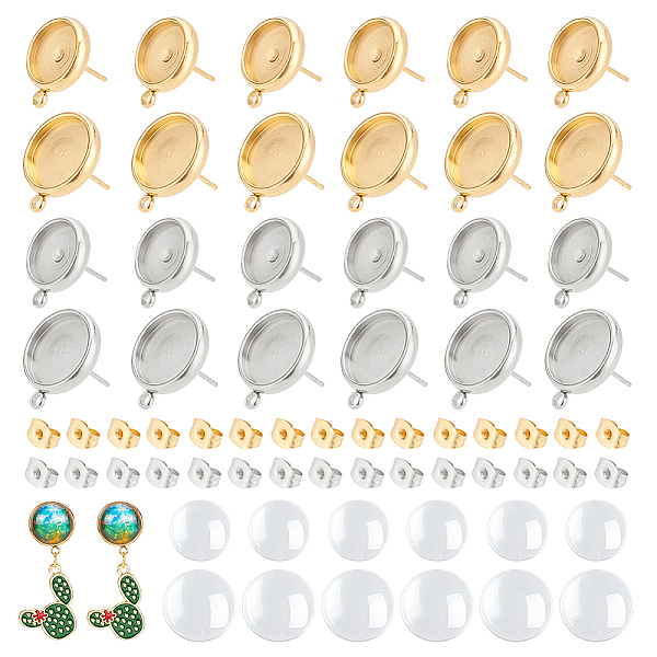 PandaHall Unicraftale DIY Blank Dome Earring Making Finding Kits, Including 304 Stainless Steel Stud Earring Settings & Ear Nuts, Glass...
PandaHall Unicraftale DIY Blank Dome Earring Making Finding Kits, Including 304 Stainless Steel Stud Earring Settings & Ear Nuts, Glass...