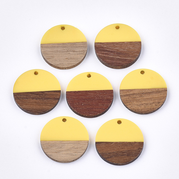 PandaHall Resin & Walnut Wood Pendants, Flat Round, Yellow, 24.5~25x2.5~4.5mm, Hole: 2mm Resin+Wood Flat Round Yellow
PandaHall Resin & Walnut Wood Pendants, Flat Round, Yellow, 24.5~25x2.5~4.5mm, Hole: 2mm Resin+Wood Flat Round Yellow
