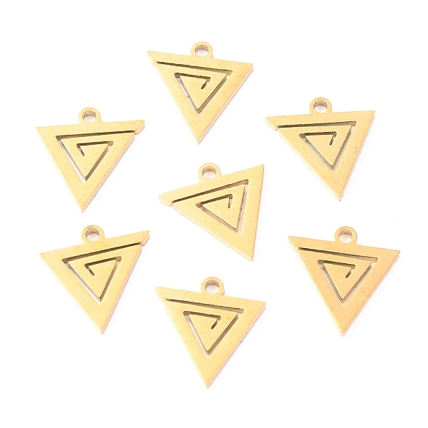PandaHall 304 Stainless Steel Charms, Laser Cut, Triangle, Golden, 12x11.5x1.1mm, Hole: 1.4mm 304 Stainless Steel Triangle
PandaHall 304 Stainless Steel Charms, Laser Cut, Triangle, Golden, 12x11.5x1.1mm, Hole: 1.4mm 304 Stainless Steel Triangle