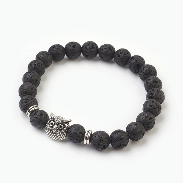PandaHall Natural Lava Rock Beads Stretch Bracelets, with Alloy Findings, Owl, Burlap Packing, Antique Silver, 2-1/8 inch(5.3cm), Bag...
PandaHall Natural Lava Rock Beads Stretch Bracelets, with Alloy Findings, Owl, Burlap Packing, Antique Silver, 2-1/8 inch(5.3cm), Bag...