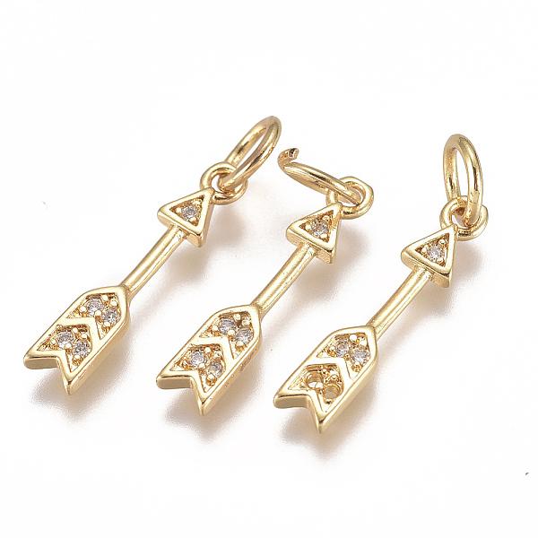 PandaHall Brass Micro Pave Cubic Zirconia Pendants, with Jump Ring, Long-Lasting Plated, Arrow, Clear, Real 18K Gold Plated, 17x3x1mm, Hole...
PandaHall Brass Micro Pave Cubic Zirconia Pendants, with Jump Ring, Long-Lasting Plated, Arrow, Clear, Real 18K Gold Plated, 17x3x1mm, Hole...
