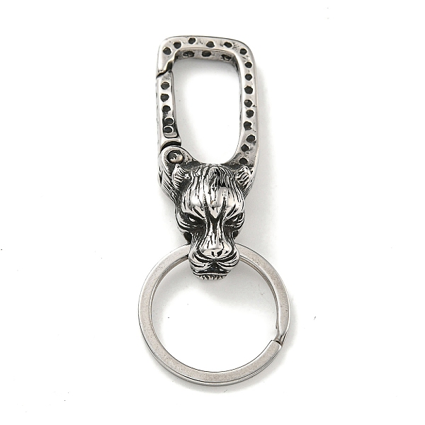 PandaHall Tibetan Style 316 Surgical Stainless Steel Fittings with 304 Stainless Steel Key Ring, Leopard, Antique Silver, 71.5mm 316...
PandaHall Tibetan Style 316 Surgical Stainless Steel Fittings with 304 Stainless Steel Key Ring, Leopard, Antique Silver, 71.5mm 316...