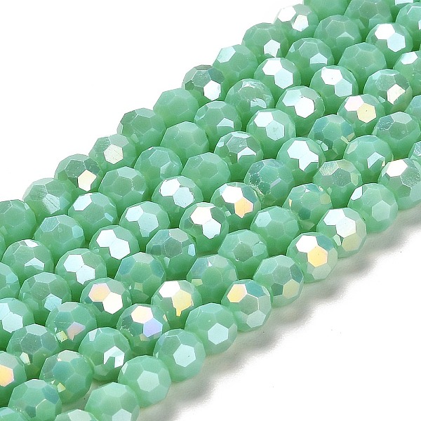 PandaHall Opaque Glass Beads Stands, AB Color, Faceted(32 Facets), Round, Aquamarine, 6x5.5mm, Hole: 1.2mm, about 91~93pcs/strand..., Green
PandaHall Opaque Glass Beads Stands, AB Color, Faceted(32 Facets), Round, Aquamarine, 6x5.5mm, Hole: 1.2mm, about 91~93pcs/strand..., Green