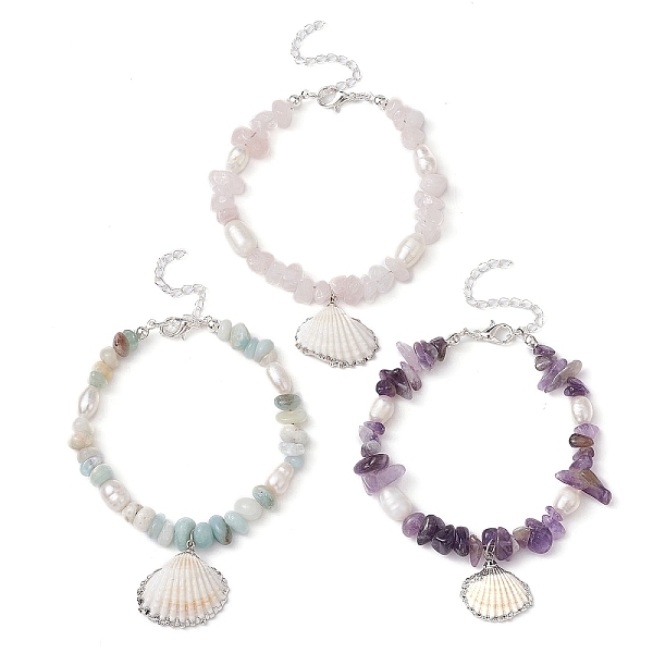 PandaHall 3Pcs 3 Style Natural Shell Charm Bracelets Set, Natural Mixed Gemstone Chips Beaded Bracelets, 7-1/4~7-1/2 inch(18.5~19cm)...
PandaHall 3Pcs 3 Style Natural Shell Charm Bracelets Set, Natural Mixed Gemstone Chips Beaded Bracelets, 7-1/4~7-1/2 inch(18.5~19cm)...