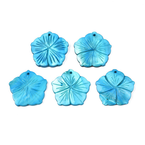 PandaHall Natural Freshwater Shell Pendants, Dyed, Flower, Deep Sky Blue, 37~38x38~39x4~5.5mm, Hole: 2mm Freshwater Shell Flower
PandaHall Natural Freshwater Shell Pendants, Dyed, Flower, Deep Sky Blue, 37~38x38~39x4~5.5mm, Hole: 2mm Freshwater Shell Flower