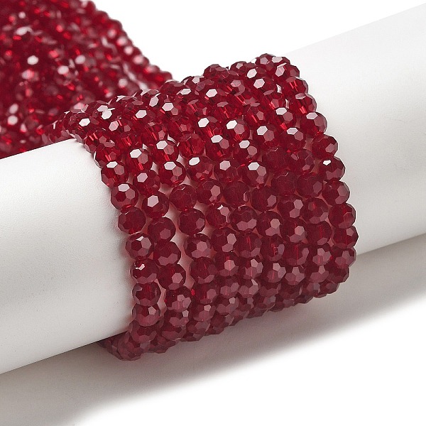 PandaHall Transparent Glass Beads Strands, Faceted(32 Facets), Round, Dark Red, 4mm, Hole: 0.7mm, about 87~93pcs/strand, 32~33cm Glass Round
PandaHall Transparent Glass Beads Strands, Faceted(32 Facets), Round, Dark Red, 4mm, Hole: 0.7mm, about 87~93pcs/strand, 32~33cm Glass Round