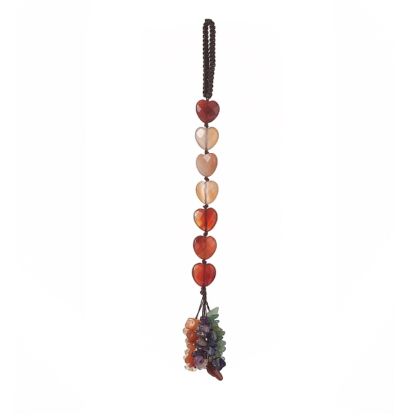 PandaHall Heart Natural Red Agate & Mixed Stone Chips Tassel Pendant Decorations, Nylon Thread Hanging Ornament, 215~220mm Red Agate Heart
PandaHall Heart Natural Red Agate & Mixed Stone Chips Tassel Pendant Decorations, Nylon Thread Hanging Ornament, 215~220mm Red Agate Heart