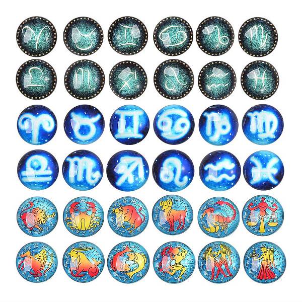 PandaHall 3Sets 3 Styles Glass Cabochons, Half Round with 12 Constellations, Cyan & Red & White, Mixed Color, 25x7~8mm, 12pcs/set..., Multicolor
PandaHall 3Sets 3 Styles Glass Cabochons, Half Round with 12 Constellations, Cyan & Red & White, Mixed Color, 25x7~8mm, 12pcs/set..., Multicolor
