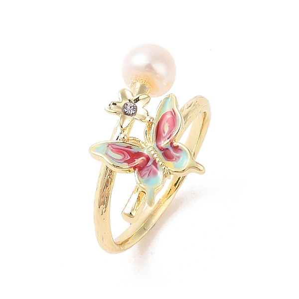 PandaHall Round Natural Freshwater Pearl Finger Ring for Women, Butterfly Brass Enamel & Rhinestone Open Cuff Ring, Real 14K Gold Plated, US...
PandaHall Round Natural Freshwater Pearl Finger Ring for Women, Butterfly Brass Enamel & Rhinestone Open Cuff Ring, Real 14K Gold Plated, US...