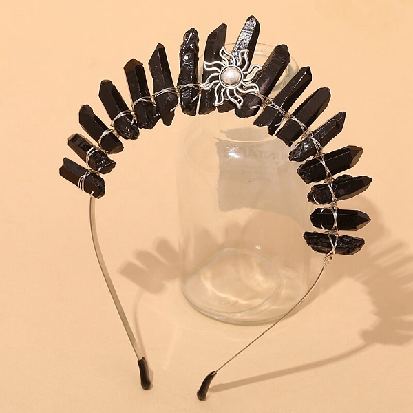 PandaHall Sun Metal Hair Bands, Natural Quartz Wrapped Hair Hoop for Bridal Crown Hair Accessories, Black, 170x150x20mm Quartz Sun Black
PandaHall Sun Metal Hair Bands, Natural Quartz Wrapped Hair Hoop for Bridal Crown Hair Accessories, Black, 170x150x20mm Quartz Sun Black