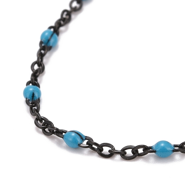 PandaHall 304 Stainless Steel Cable Chain Anklets, with Enamel and Lobster Claw Clasps, Electrophoresis Black, Deep Sky Blue, 230x2mm...
PandaHall 304 Stainless Steel Cable Chain Anklets, with Enamel and Lobster Claw Clasps, Electrophoresis Black, Deep Sky Blue, 230x2mm...