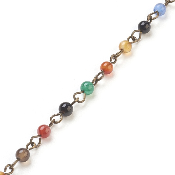 PandaHall Handmade Natural Agate Beaded Chains, Unwelded, with Brass Needle, Antique Bronze, 4~4.5mm, 39.37 inch, 1m/strand Natural Agate
PandaHall Handmade Natural Agate Beaded Chains, Unwelded, with Brass Needle, Antique Bronze, 4~4.5mm, 39.37 inch, 1m/strand Natural Agate