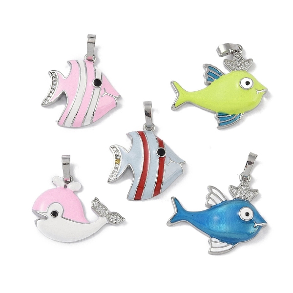 PandaHall Brass Micro Pave Cubic Zirconia Pendants, with Enamel, Fish, Mixed Color, 17.5x19.5x4mm, Hole: 5.5x3mm Brass+Cubic Zirconia+Enamel..., Multicolor
PandaHall Brass Micro Pave Cubic Zirconia Pendants, with Enamel, Fish, Mixed Color, 17.5x19.5x4mm, Hole: 5.5x3mm Brass+Cubic Zirconia+Enamel..., Multicolor