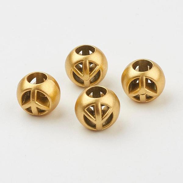 PandaHall CCB Plastic European Beads, Round with Peace Sign, Antique Golden, 11.5~12x10mm, Hole: 5mm Plastic Round
PandaHall CCB Plastic European Beads, Round with Peace Sign, Antique Golden, 11.5~12x10mm, Hole: 5mm Plastic Round