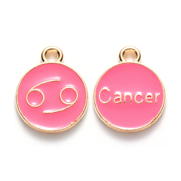 PandaHall Alloy Enamel Pendants, Cadmium Free & Lead Free, Flat Round with Constellation, Light Gold, Cerise, Cancer, 15x12x2mm, Hole: 1.5mm..., Red
PandaHall Alloy Enamel Pendants, Cadmium Free & Lead Free, Flat Round with Constellation, Light Gold, Cerise, Cancer, 15x12x2mm, Hole: 1.5mm..., Red