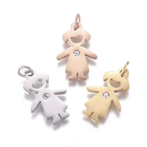 PandaHall 316 Surgical Stainless Steel Pendants, with Micro Pave Cubic Zirconia and Jump Ring, Long-Lasting Plated, Girl, Clear, Mixed Color...
PandaHall 316 Surgical Stainless Steel Pendants, with Micro Pave Cubic Zirconia and Jump Ring, Long-Lasting Plated, Girl, Clear, Mixed Color...