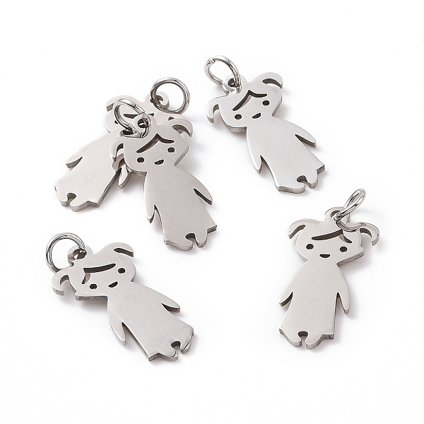 PandaHall 201 Stainless Steel Pendants, with Jump Ring, Laser Cut, Girl, Stainless Steel Color, 20x10.5x1.5mm, Jump Ring: 4.8x0.7mm, 2.4mm...
PandaHall 201 Stainless Steel Pendants, with Jump Ring, Laser Cut, Girl, Stainless Steel Color, 20x10.5x1.5mm, Jump Ring: 4.8x0.7mm, 2.4mm...
