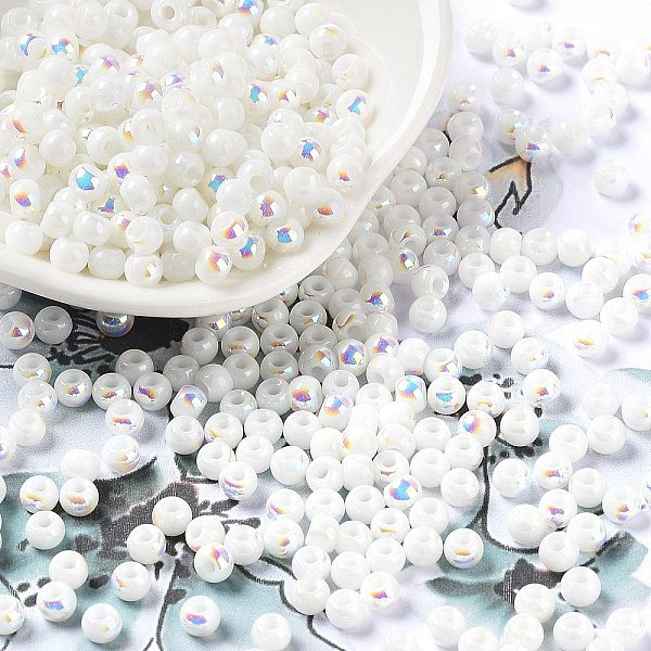 PandaHall Glass Seed Beads, Half Plated, Opaque Colours Rainbow, Round Hole, Round, White, 4x3mm, Hole: 1.2mm, 7500pcs/pound Glass White
PandaHall Glass Seed Beads, Half Plated, Opaque Colours Rainbow, Round Hole, Round, White, 4x3mm, Hole: 1.2mm, 7500pcs/pound Glass White
