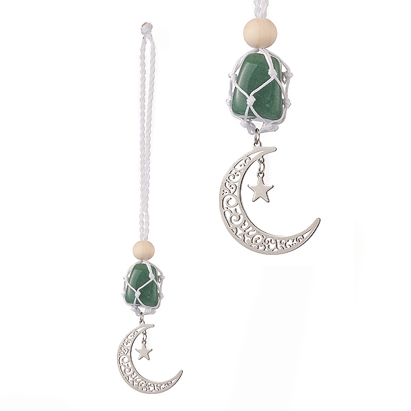 PandaHall Moon 201 Stainless Steel Pendant Decorations, Wood Beads and Natural Green Aventurine Nuggets Beads Nylon Thread Hanging Ornament...
PandaHall Moon 201 Stainless Steel Pendant Decorations, Wood Beads and Natural Green Aventurine Nuggets Beads Nylon Thread Hanging Ornament...