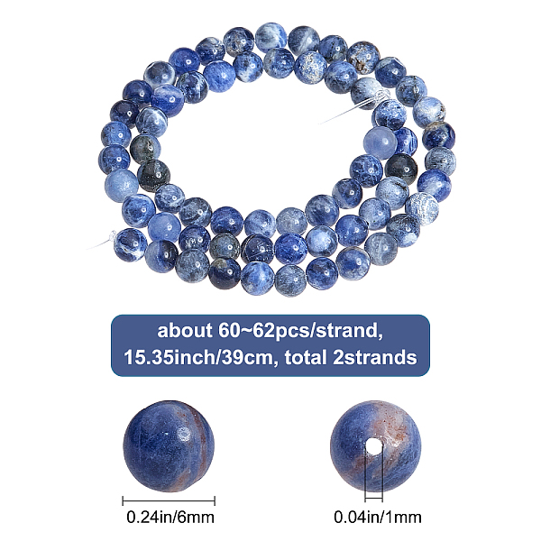 PandaHall Beebeecraft 120~124Pcs 6mm Natural Blue-Vein Stone Beads Sodalite Round Loose Gemstone Energy Beads for Bracelet Necklace Earring...
PandaHall Beebeecraft 120~124Pcs 6mm Natural Blue-Vein Stone Beads Sodalite Round Loose Gemstone Energy Beads for Bracelet Necklace Earring...