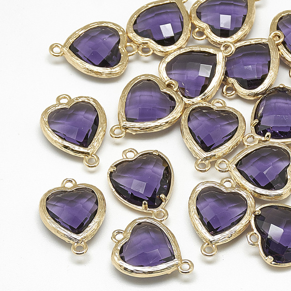 PandaHall Glass Links connectors, with Golden Tone Brass Findings, Faceted, Heart, Indigo, 16x11.5x4.5mm, Hole: 1mm Glass Heart Purple
PandaHall Glass Links connectors, with Golden Tone Brass Findings, Faceted, Heart, Indigo, 16x11.5x4.5mm, Hole: 1mm Glass Heart Purple