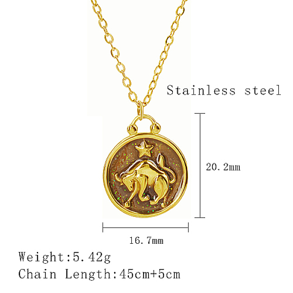 PandaHall Stainless Steel Enamel Constellation Pendant Necklaces, Real 18K Gold Plated, Taurus, 17.72 inch(45cm), Pendant: 20.2x16.7mm...
PandaHall Stainless Steel Enamel Constellation Pendant Necklaces, Real 18K Gold Plated, Taurus, 17.72 inch(45cm), Pendant: 20.2x16.7mm...