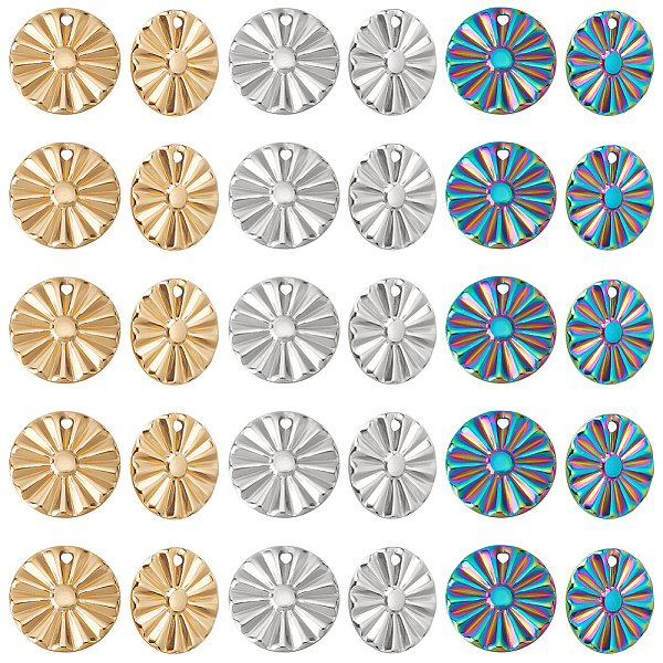 PandaHall DICOSMETIC 30Pcs 3 Colors 304 Stainless Steel Pendant, Textured Charms, Flat Round with Flower, Mixed Color, 18x1mm, Hole: 1.6mm...
PandaHall DICOSMETIC 30Pcs 3 Colors 304 Stainless Steel Pendant, Textured Charms, Flat Round with Flower, Mixed Color, 18x1mm, Hole: 1.6mm...
