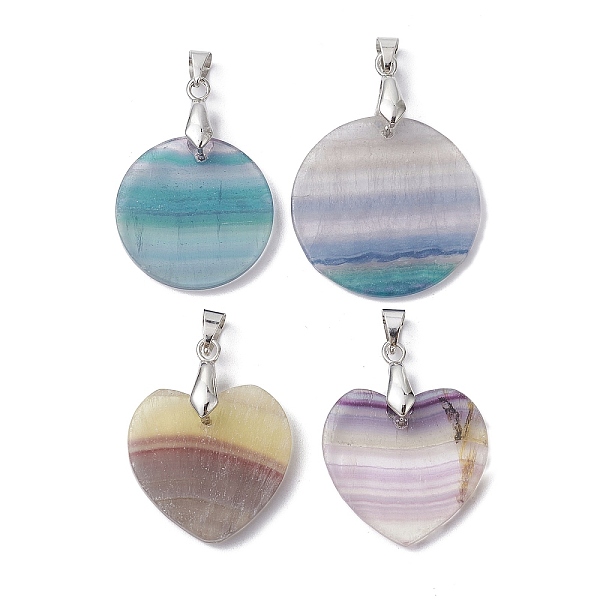 PandaHall Natural Fluorite Pendants, Flat Round & Heart Charms, with Platinum Tone Brass Pinch Bails, 25~30x25~30.5x2.5~3mm, Hole: 6x4mm...
PandaHall Natural Fluorite Pendants, Flat Round & Heart Charms, with Platinum Tone Brass Pinch Bails, 25~30x25~30.5x2.5~3mm, Hole: 6x4mm...