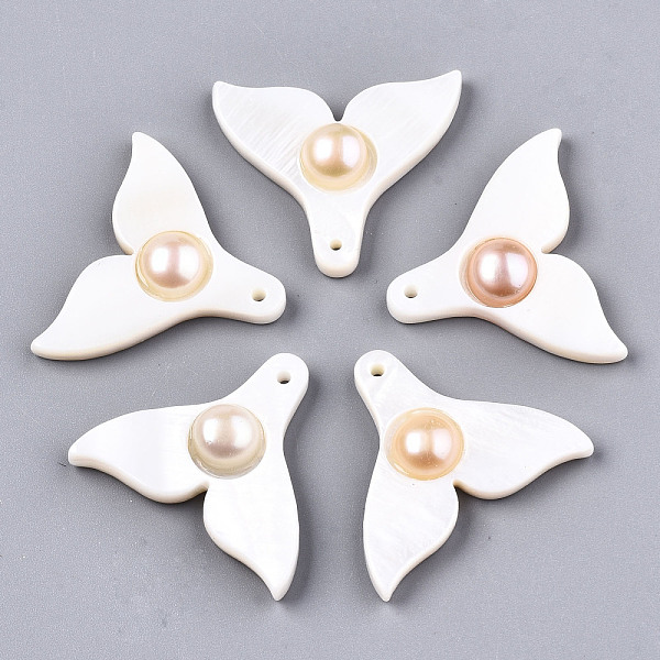 PandaHall Natural Freshwater Shell Pendants, with Shell Pearl, Fishtail, Creamy White, 23x28x5~6mm, Hole: 1.2mm Freshwater Shell Fish
PandaHall Natural Freshwater Shell Pendants, with Shell Pearl, Fishtail, Creamy White, 23x28x5~6mm, Hole: 1.2mm Freshwater Shell Fish