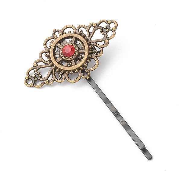 PandaHall Punk Vintage Hair Accessories, Tibetan Style Alloy Hair Bobby Pins, with Rhinestone, Antique Bronze, 64x42x9mm Alloy
PandaHall Punk Vintage Hair Accessories, Tibetan Style Alloy Hair Bobby Pins, with Rhinestone, Antique Bronze, 64x42x9mm Alloy