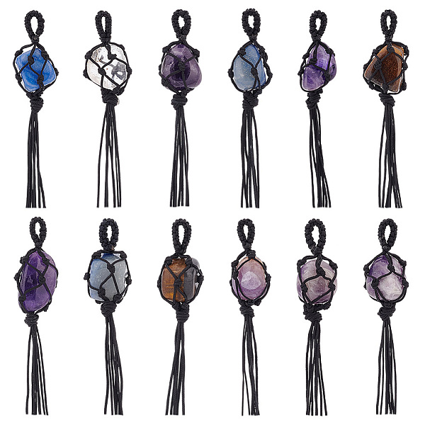 PandaHall ARRICRAFT Natural Mixed Stone Nuggets Hanging Ornaments, with Braided Cord, Gemstone Tassel Pendant Decorations for Keychain, Car...
PandaHall ARRICRAFT Natural Mixed Stone Nuggets Hanging Ornaments, with Braided Cord, Gemstone Tassel Pendant Decorations for Keychain, Car...