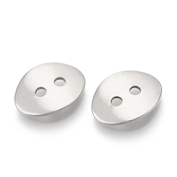 PandaHall 201 Stainless Steel Buttons, 2-Hole, Oval, Stainless Steel Color, 14x11x2mm, Hole: 1.8mm 201 Stainless Steel Oval
PandaHall 201 Stainless Steel Buttons, 2-Hole, Oval, Stainless Steel Color, 14x11x2mm, Hole: 1.8mm 201 Stainless Steel Oval