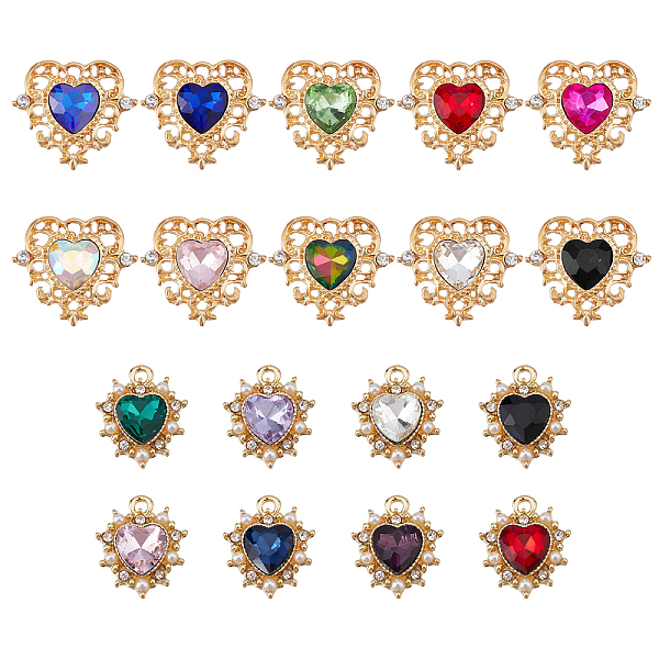 PandaHall AHADERMAKER 8Pcs Rhinestone Pendants, with Plastic Beads and Alloy Findings, Cadmium Free & Lead Free, Heart, Light Gold, Mixed..., Multicolor
PandaHall AHADERMAKER 8Pcs Rhinestone Pendants, with Plastic Beads and Alloy Findings, Cadmium Free & Lead Free, Heart, Light Gold, Mixed..., Multicolor
