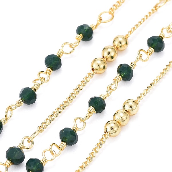 PandaHall Handmade Brass Curb Chains, with Faceted Glass Links, Brass Beads and Spool, Soldered, Long-Lasting Plated, Real 18K Gold Plated...
PandaHall Handmade Brass Curb Chains, with Faceted Glass Links, Brass Beads and Spool, Soldered, Long-Lasting Plated, Real 18K Gold Plated...