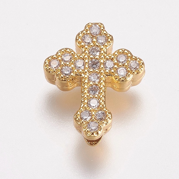 PandaHall Brass Micro Pave Cubic Zirconia Beads, Cross, Clear, Golden, 15x12x4.5mm, Hole: 2mm Brass+Cubic Zirconia Cross Clear
PandaHall Brass Micro Pave Cubic Zirconia Beads, Cross, Clear, Golden, 15x12x4.5mm, Hole: 2mm Brass+Cubic Zirconia Cross Clear