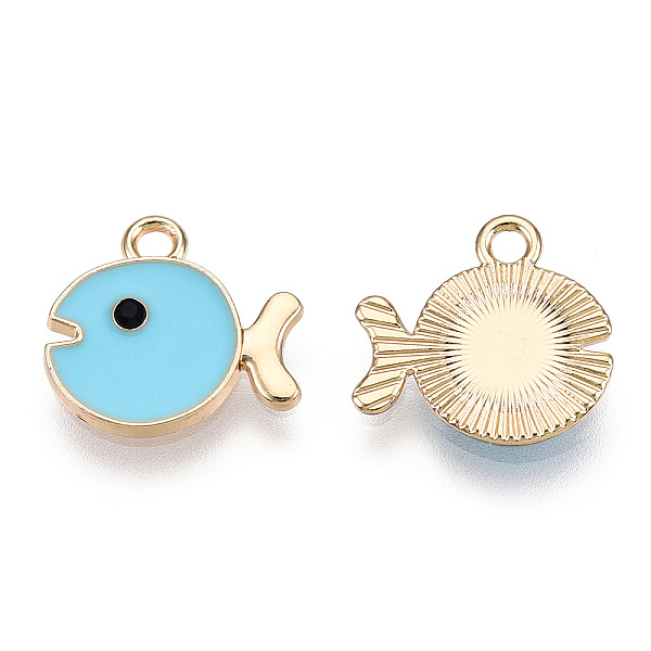 PandaHall Light Gold Plated Alloy Pendants, with Enamel, Fish, Light Blue, 14x15x2mm, Hole: 1.6mm Alloy+Enamel Fish
PandaHall Light Gold Plated Alloy Pendants, with Enamel, Fish, Light Blue, 14x15x2mm, Hole: 1.6mm Alloy+Enamel Fish