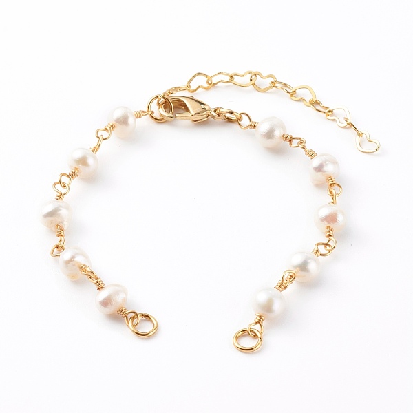PandaHall Brass Bracelet Making, with Natural Pearl Beads and Lobster Claw Clasps, White, Golden, 5-1/2~6 inch(14~15.2cm) Brass White
PandaHall Brass Bracelet Making, with Natural Pearl Beads and Lobster Claw Clasps, White, Golden, 5-1/2~6 inch(14~15.2cm) Brass White