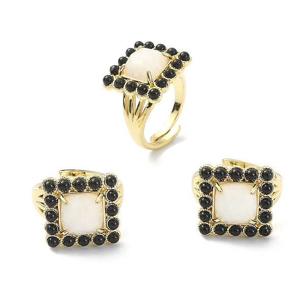 PandaHall Synthetic Moonstone & Natural Black Agate Gemstone Rectangle Adjustable Ring, Real 18K Gold Plated Brass Wide Ring for Women...
PandaHall Synthetic Moonstone & Natural Black Agate Gemstone Rectangle Adjustable Ring, Real 18K Gold Plated Brass Wide Ring for Women...