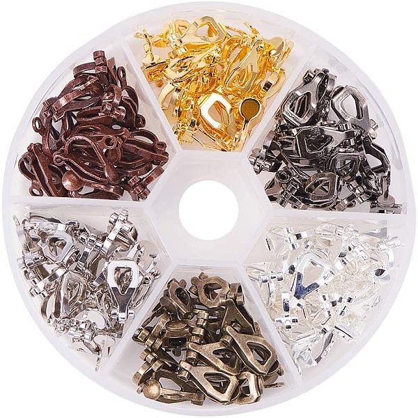 PandaHall Brass Clip-on Earring Findings, for Non-pierced Ears, Mixed Color, 13x6x7mm, Hole: 1mm, about 16pcs/color, 96pcs/box Brass
PandaHall Brass Clip-on Earring Findings, for Non-pierced Ears, Mixed Color, 13x6x7mm, Hole: 1mm, about 16pcs/color, 96pcs/box Brass