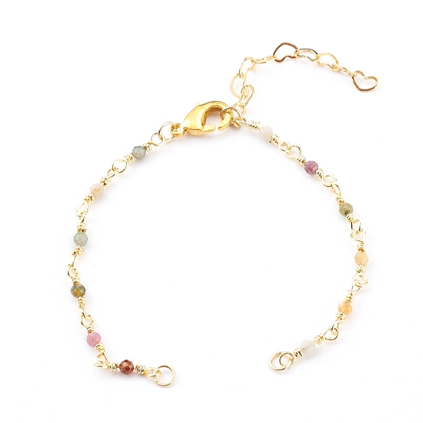 PandaHall Natural Tourmaline Handmade Beaded Chains Bracelet Making, with Loop and Brass Lobster Claw Clasps, 6-1/8 inch(15.5cm) Tourmaline
PandaHall Natural Tourmaline Handmade Beaded Chains Bracelet Making, with Loop and Brass Lobster Claw Clasps, 6-1/8 inch(15.5cm) Tourmaline