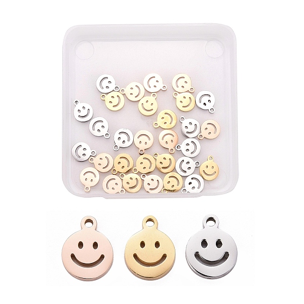 PandaHall 30Pcs 3 Colors 304 Stainless Steel Charms, Manual Polishing, Hollow, Flat Round with Smile, Mixed Color, 8x6x1mm, Hole: 0.8mm...
PandaHall 30Pcs 3 Colors 304 Stainless Steel Charms, Manual Polishing, Hollow, Flat Round with Smile, Mixed Color, 8x6x1mm, Hole: 0.8mm...