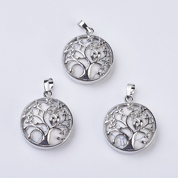 PandaHall Natural Howlite Pendants, with Brass Findings, Flat Round with Tree of Life, Platinum, 31~32x27x8~9mm, Hole: 5x7mm Howlite Flat...
PandaHall Natural Howlite Pendants, with Brass Findings, Flat Round with Tree of Life, Platinum, 31~32x27x8~9mm, Hole: 5x7mm Howlite Flat...