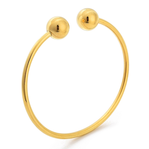 PandaHall Ion Plating(IP) 304 Stainless Steel Cuff Bangles, Torque Bangles with Round Ball, Golden, Inner Diameter: 1-7/8x2-3/8 inch...
PandaHall Ion Plating(IP) 304 Stainless Steel Cuff Bangles, Torque Bangles with Round Ball, Golden, Inner Diameter: 1-7/8x2-3/8 inch...