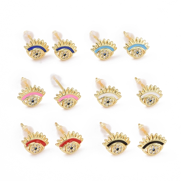 PandaHall Cubic Zirconia Evil Eye Stud Earrings with Enamel, Gold Plated Brass Jewelry for Women, Cadmium Free & Lead Free, Mixed Color..., Multicolor
PandaHall Cubic Zirconia Evil Eye Stud Earrings with Enamel, Gold Plated Brass Jewelry for Women, Cadmium Free & Lead Free, Mixed Color..., Multicolor