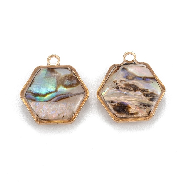 PandaHall Natural Paua Shell Pendants, with Golden Brass Findings, Hexagon, 15x13.5x4mm, Hole: 1.5mm Paua Shell Hexagon
PandaHall Natural Paua Shell Pendants, with Golden Brass Findings, Hexagon, 15x13.5x4mm, Hole: 1.5mm Paua Shell Hexagon