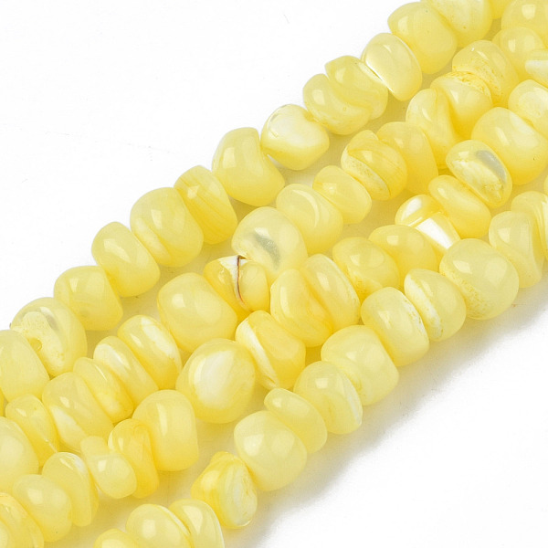 PandaHall Natural Sea Shell Beads Strands, Dyed, Chips, Yellow, 2~7x5~7.5x4.5~7mm, Hole: 0.5~0.7mm, about 97~105pcs/strand, 15.55 inch~15.98...
PandaHall Natural Sea Shell Beads Strands, Dyed, Chips, Yellow, 2~7x5~7.5x4.5~7mm, Hole: 0.5~0.7mm, about 97~105pcs/strand, 15.55 inch~15.98...